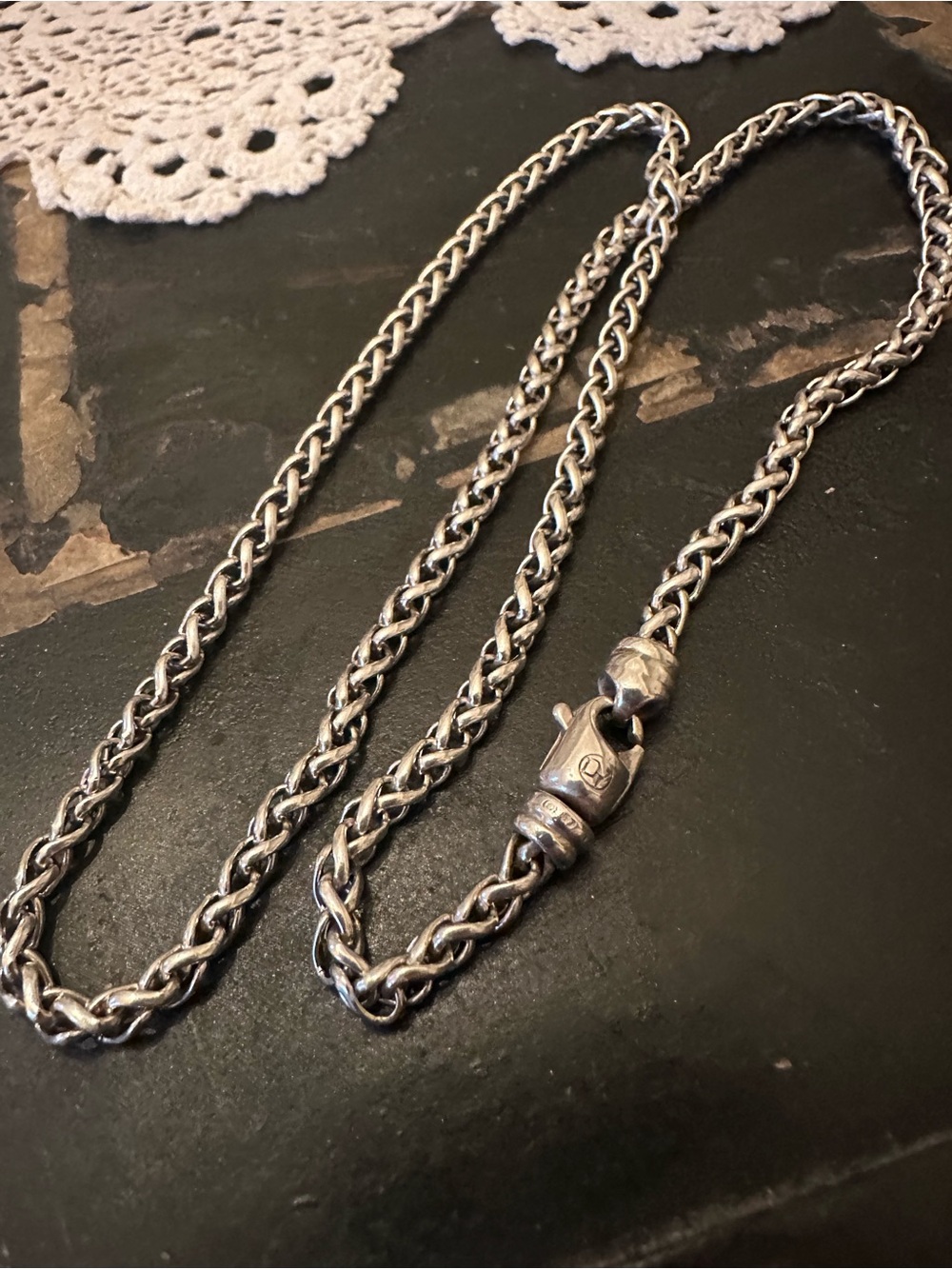 David Yurman Sterling Silver 4mm Wheat Weave Chain Necklace 22” - 30.9g!